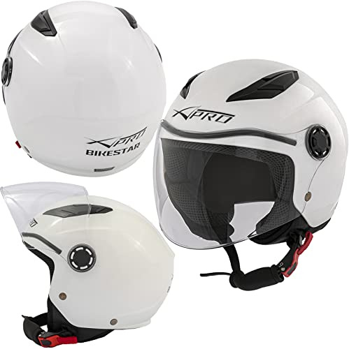 Casco Moto Seguridad Scooter Niño Chicos Infantil Homologado ECE 22 06 Blanco M