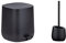 WENKO Treteimer Davos, 5 Liter, puristischer Kosmetikeimer mit Easy-Close Absenkautomatik, 23,5 x 26 x 27,5 cm, Schwarz matt & WC-Garnitur Badi Schwarz, hochwertige Keramik mit Matter Oberfläche