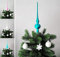 JACK Christbaumspitze Spitze Glas 28cm Eislack Glanz Matt Baumspitze Mundgeblasen Box, Farbe:Petrol