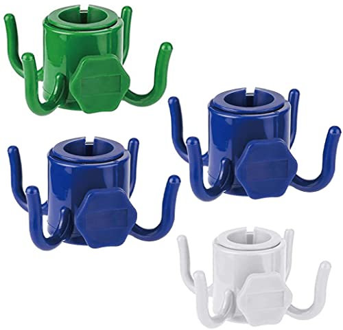 HOME KOKO LOOK Strand Regenschirm hängender Haken, 4-Zacken Plastikregenschirm Haken Hängen für Tücher/Hüte/Kleidung/Kamera/Sonnenbrille/Taschen - haltbar, gepasst für Strand, Camping-Reisen - 4 Sts