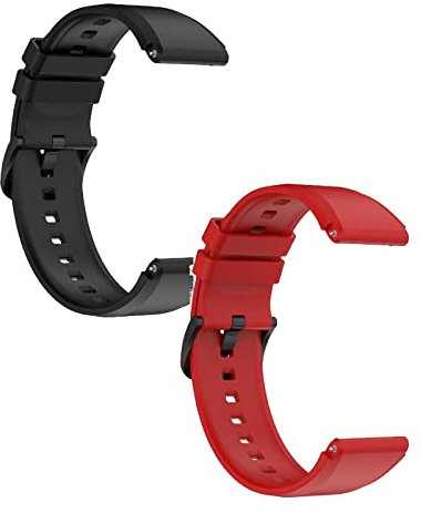 Lot de 2 bracelets compatibles avec Xiaomi Mi Watch/Watch S1/Watch S1 Active/Mi Watch Color Sport, bracelet de rechange réglable en silicone pour montre intelligente Xiaomi Mi, Métal