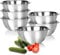COM-FOUR® 6x bol mélangeur en acier inoxydable - bol de cuisine multifonctionnel - bol en métal argenté - bol pratique pour servir et disposer (6 pièces - Ø 24cm)