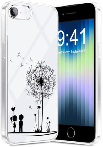 Croazhi Handyhülle Kompatibel mit iPhone SE 2020/2022 Hülle, iPhone 8/7 Hülle Transparente Dünn Silikon Blumen Muster Bunt TPU Bumper Stoßfest Schutzhülle für iPhone 7/8/SE 2020/2022 (A)