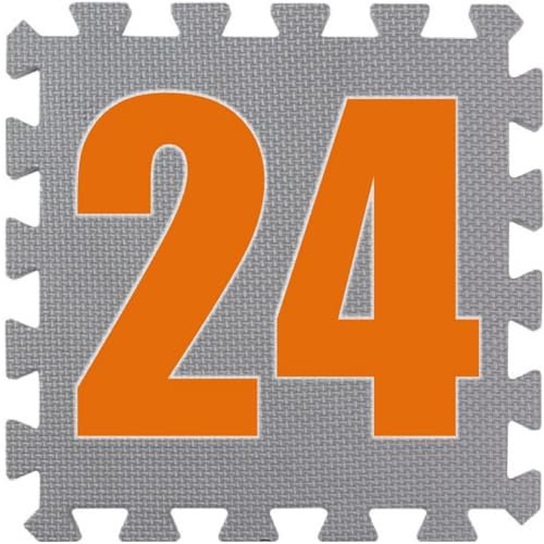 BodenMax Bodenschutzmatte Puzzle RUTSCHFEST OBEN + UNTEN [100% mehr Schutz] | Sportmatten Unterlegmatte für Fitnessraum 32x32x1cm | grau | 24 Stück