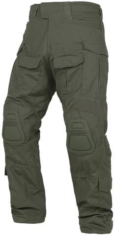 KRYDEX GEAR Kampfhose G3 Taktische Hose mit Knieschoner Militär Outdoor Airsoft Kampf Jagd Hosen für Männer (Ranger Grün, XL)