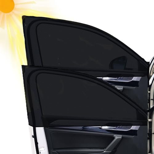 Lot de 2 Pare soleil voiture,Chaussette voiture soleil,Pare soleil voiture bébé,Protection soleil voiture pour la plupart de voitures blocs plus de 98% des rayons uv nocifs,Pour berlines,44x36cm(Noir)