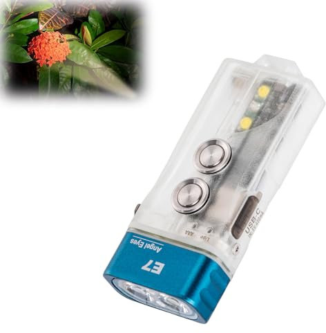RovyVon E7U Schlüsselanhänger-Taschenlampe, leuchtet im Dunkeln, Dual-Power 500 Lumen, mit Lockout-Modus, wasserdicht für den täglichen Gebrauch, Camping, Wandern, Notfall
