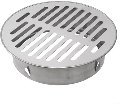 Rejilla de drenaje de suelo de acero inoxidable con diseño hueco grande, se adapta a tubos de drenaje de 50 mm a 200 mm, fácil instalación para desagües exteriores e interiores (160 mm)