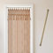 Cozyor Makramee Boho Vorhang + Klemmstange 70-120 cm ohne Bohren Türvorhang Fenstervorhang 132x200cm Raumteiler, Wandbehang & Deko braun Gold, Hochzeit, handgemacht