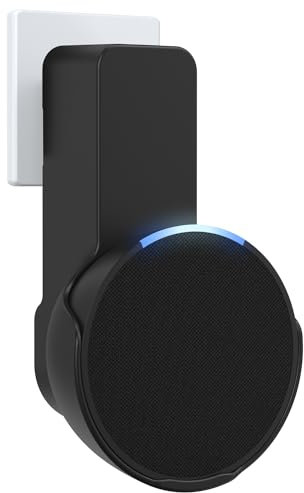 Maxonar Wandhalterung, Platzsparende Halterung, Integriertem Kabelmanagement Wandhalterung, Kein Bohren Erforderlich, Kompatibel mit Echo PoP and Google Nest Speaker, Schwarz