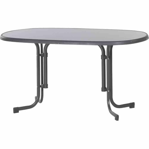 möbelando Klapptisch >252/< in anthrazit, Mecalit®-Pro, Stahl - 140x72x90cm (BxHxT)