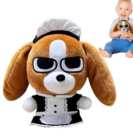 TocaFeank Angry Dog Stofftier, Angry Dog Plüschtier, Dienstmädchen-Welpen-Kuscheltiere, Plüschtiere, Sammelpuppen, Cartoon-Puppe, Stofftiere, Hunde-Plüschkissen, Wohnzimmer-Schlafzimmer-Dekoration
