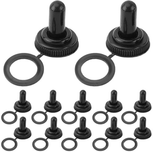 MKBKLLJY 12St. Wasserdichte staubdichte Gummimanschetten mit 12 mm/0,47 Zoll Montagelöchern Kippschalter-Gewindeabdeckung und wetterfester Schutzkappe für die meisten Kippschalter