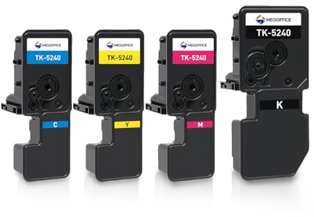 MEGOFFICE TK5240 Toner Kompatibel für Kyocera ECOSYS TK-5240 TK5240K TK-5240C TK-5240M TK-5240Y für M5526cdn M5526cdw P5026cdn P5026cdw Toner(BK/C/M/Y, 4 Pack)
