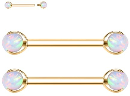 AROWRO Titan Nippelpiercing Brustwarzenpiercing Nipple Piercing Zungenpiercing Brustwarze Stäbe Brustwarzenpiercing Schmuck Zungensteg Piercing Innengewinde Zungenpiercing