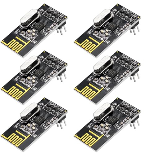 6 Stück QIQIAZI NRF24L01+ 2.4G Wireless Transceiver Modul, RF PI ARM Model Kommunikationsmodul Upgrade-200M