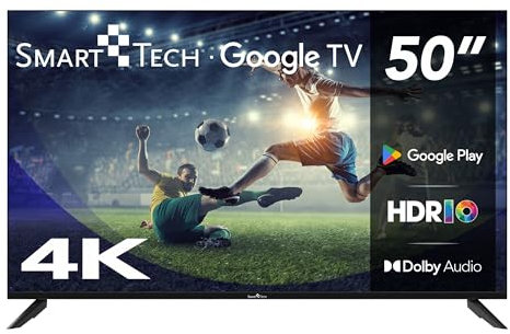 SMART TECH TV 4K UHD 50 (127cm) 50UG10V1, Smart TV Google TV, HDMI, USB, HEVC, Dolby Audio, HDR 10, CHROMESCAST, Google Assistant