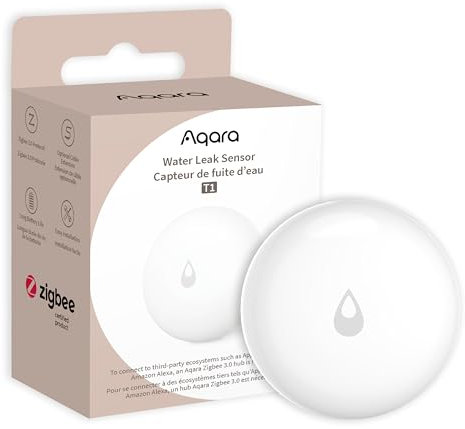 Aqara Water Leak Sensor T1, Instant Flood Alerts, Submersible Probe, Apple HomeKit, Alexa,Google Home, SmarThings,IFTTT Compatible, Wireless Bathroom/Kitchen Protection, 2-Year Battery Life