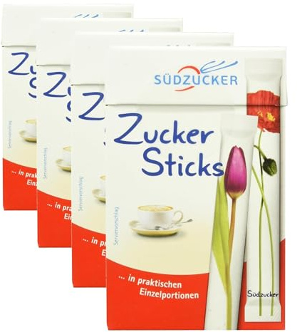 Südzucker Zuckersticks, 50 Sticks, 250g (Packung mit 4)