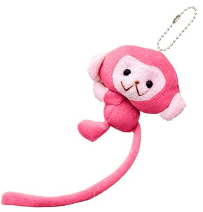 Porte-clés en peluche singe - de singe - Jouet porte-clés en peluche douce - de singe drôle de dessin animé - Accessoire décoratif - Porte-clé portable pour , filles, Rose, Siehe