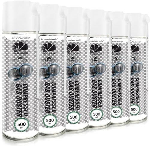 AABCOOLING 6 x 500ml Home&Office Druckluftspray, Druckluft, Staubgebläse, Druckluft-Reinigung, Büromaterial, Reinigungsgeräte, Reinigung von Tastatur, PC/Computer, Konsole, Kamera