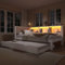 Oxtao Tagesbett Schlafsofa 90x200 cm, mit USB-Anschluss und dimmbarer LED-Licht, mit praktischem Regal, Holz Multifunktionsbett mit Ausziehbarem Bett,Ohne Matratze, Kiefernholz, Weiß