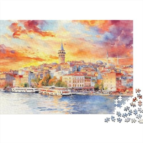 Istanbul Küste Altstadt 1000 Teile Puzzle Für Erwachsene interessant Impossible Puzzle Geschicklichkeitsspiel Geschenk 70x50cm/1000pcs