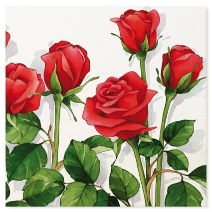 Tovaglioli Rose Rosse 33 x 33 cm 20 Pezzi EX.TRA.