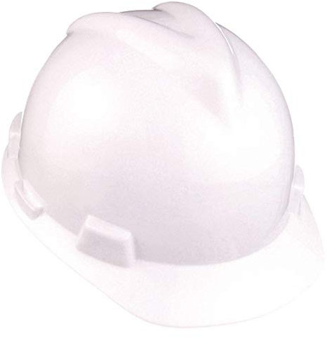 MSA 10150199 Green High-Density Polyethylene V-Gard Cap with 4 Point Fas Trac III Ratchet Suspension, White by MSA