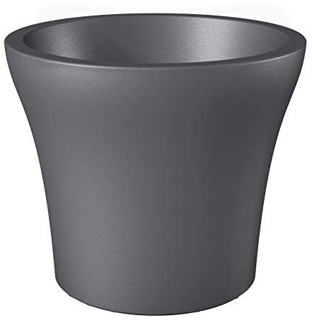 Scheurich No1 Style, Pflanzgefäß aus Kunststoff, Metallic-Grey, 40 cm Durchmesser, 33,6 cm hoch, 24 l Vol.