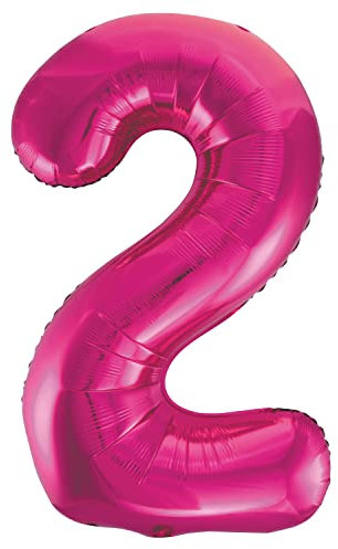 Pink Number 2 Shaped Large Foil Balloon (86cm) 1 Piece - Perfect for Birthday Parties and Special Events