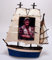 Metall Rahmen Schiff Vorderseite blau Bilderrahmen Nostalgie 29 cm maritim Segelschiff