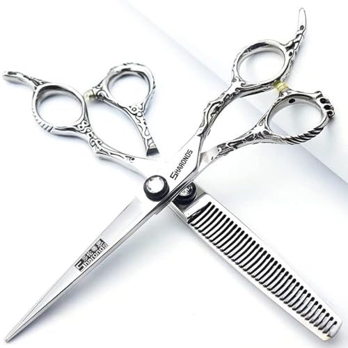 6/7/8 Zoll Friseurschere und Hairstyel Werkzeug und Haarschneidescherefür Friseur für Friseursalon (6 Zoll 2 Stück)