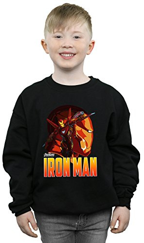 Marvel Boys Avengers Infinity War Iron Man Character Sweatshirt Black 5-6 Years