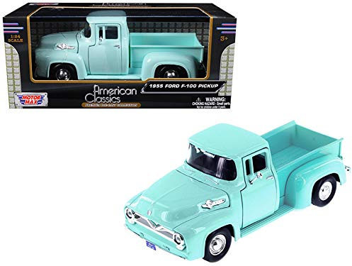 Motormax 1955 Ford F-100 Pickup Truck hellgrün 1/24 Druckguss Modellauto