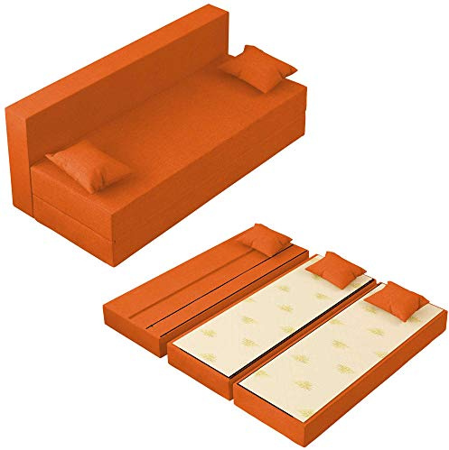Baldiflex TreTris 3-Sitzer-Sofa, Bezug abnehmbar und waschbar, Farbe Orange