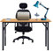 sogesfurniture Tavolo Pieghevole 120x60cm Scrivanie Computer Scrivanie Studio Ufficio Postazioni di Lavoro Tavolo Scrivania PC Moderno in Acciaio Legno, Teak & Nero AC5TB-120-SF