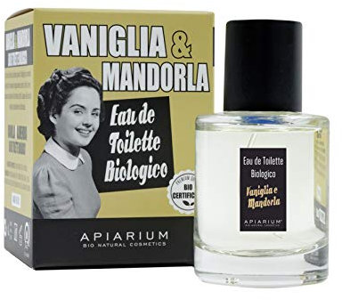 APIARIUM Eau de Toilette Vaniglia e Mandorla Biologico certificato, 50 ML, Profumo Donna dalle note di mandorla