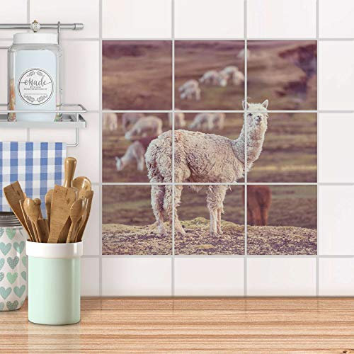 Fliesenbild für Bad und Küche I Fliesen Aufkleber Folie selbstklebend I Fliesen renovieren - Fliesendekor für Küchen- und Badfliesen I Design: Pako