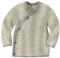 disana Newborn - Giacca in 100% lana merino biologica GOTS, IVN Best, con chiusura avvolgente, unisex, made in Germany, Grigio/nature, 62/68 cm