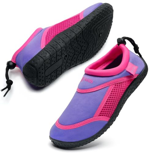 HKR Mädchen Wasserschuhe Leicht Aquaschuhe Strandschuhe Schwimmschuhe Kinder Lilac/Pink 31 EU