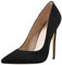 Only maker Damen Klassische High Heels Spitze Elegante Pumps Stiletto Damenschuhe Veloursleder Schwarz 46 EU
