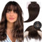 Elailite Toupet Frauen Haarteil Echthaar Topper Pony MONO 30cm 35g Clip in Extensions Haarverlängerung 150% Dichte Remy Glatt 12 #02 Dunkelbraun