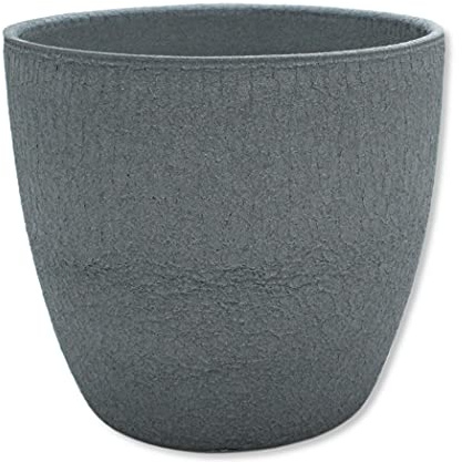DARO DEKO Blumen-Topf rund Keramik Übertopf Ø 22 x 19,5cm grau - Kroko