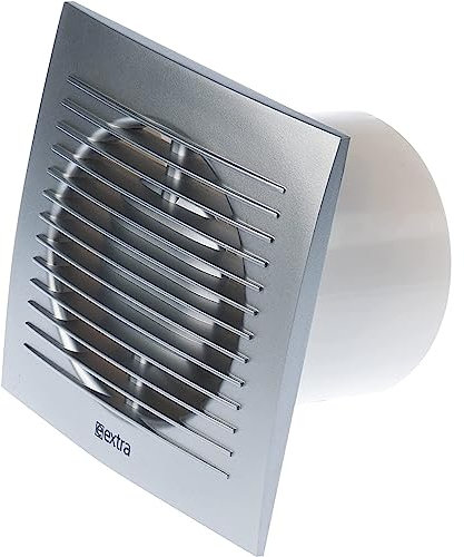 LIRAST Diameter 100 mm Silver Bathroom Fan with Timer and Humidity Sensor - Fan for Efficient Ventilation in the Bathroom, Kitchen, Toilet
