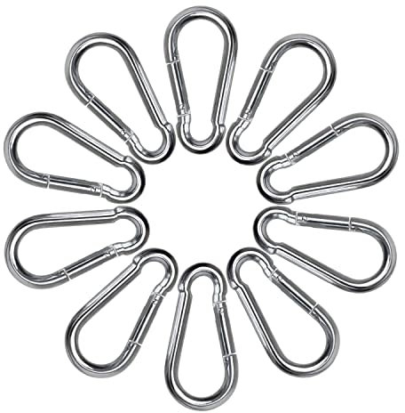 40mm Karabinerhaken aus legiertem Stahl, (25er Pack) für Seile, Rucksäcke, Hängematte, Boxsack, Klettern, Wandern, Campen, Angeln, Garten DIN5299 (4cm)