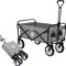 Miweba Faltbarer Bollerwagen MB-35 | Traglast 120 Kg - Klappbar - Handwagen faltbar - Transportwagen für Kinder - Kinderwagen - Gartenwagen - Wagen - Strandwagen - Faltwagen (Grau)