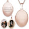 Medaillon oval zum Öffnen für Bilder Rosegold | Kette Damen Medallion mit Bild | Foto Amulett Anhänger antik vintage| Halskette Herzkette mit Gravur
