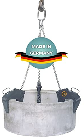 AWOTEX Schachtgehänge aus leichter Stahlhohlbauweise 3000kg I Kettengehänge in 180 cm für Rohre bis 200 cm Durchmesser I Anschlagkette für DIN 4034 Teil 2 I Spannbereich 0-180 mm
