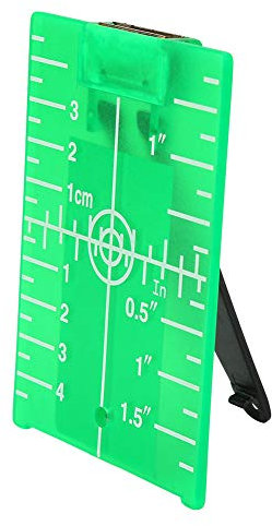 Placa Objetivo con Base Magnética y Soporte Trasero con Escala Doble Unidades en Pulgadas y Cm Color Brillante para Visibilidad Láser Accesorio de Nivel Esencial y Pata Plegable (Tablero de destino